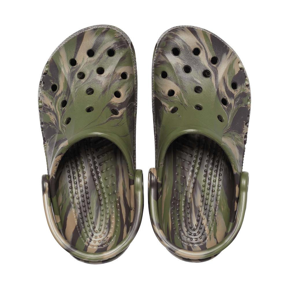Green Men's Crocs Baya Marbled Clogs | NZ 0780MQZA